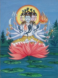 Shiva raffigurato nella sua forma di Sadashiva.