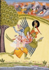 Dipinto raffigurante Kama, dio guerriero dell'amore e dell'eros