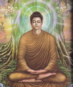 Entrato in meditazione sotto l'albero della bodhi, Buddha Sakyamuni raggiunge l'illuminazione
