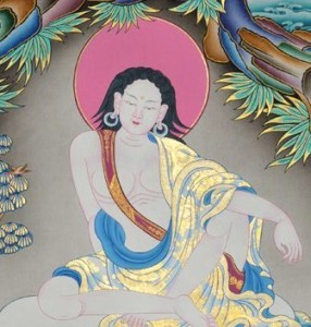 Raffigurazione di Milarepa, mistico Tibetano vissuto a cavallo tra l' XI e il XII secolo