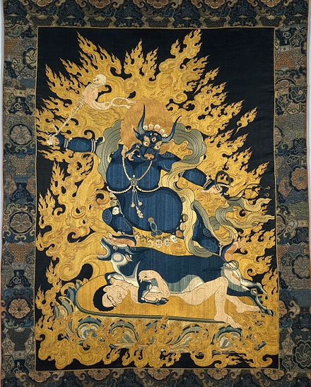 Yama, XVIII secolo, Tibet-Cina, arazzo di seta, h. 66 cm, Londra, British Museum